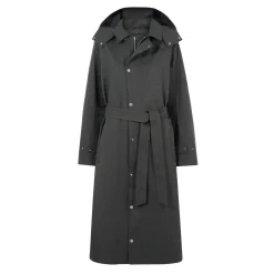 Jemima Womens Waterproof Longline Belted Trench Coat - Charcoal Melange