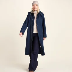 Jemima Womens Waterproof Longline Belted Trench Coat - Navy Melange