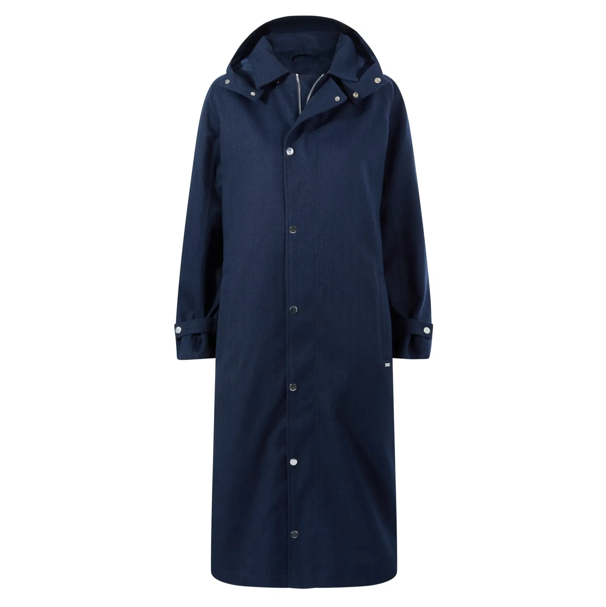 Jemima Womens Waterproof Longline Belted Trench Coat - Navy Melange