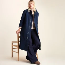 Jemima Womens Waterproof Longline Belted Trench Coat - Navy Melange