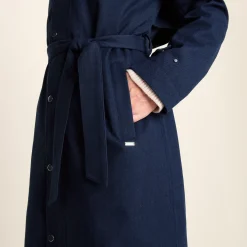 Jemima Womens Waterproof Longline Belted Trench Coat - Navy Melange