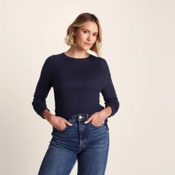 Jemma Womens Long Sleeve Supersoft T-Shirt - Oxford Blue