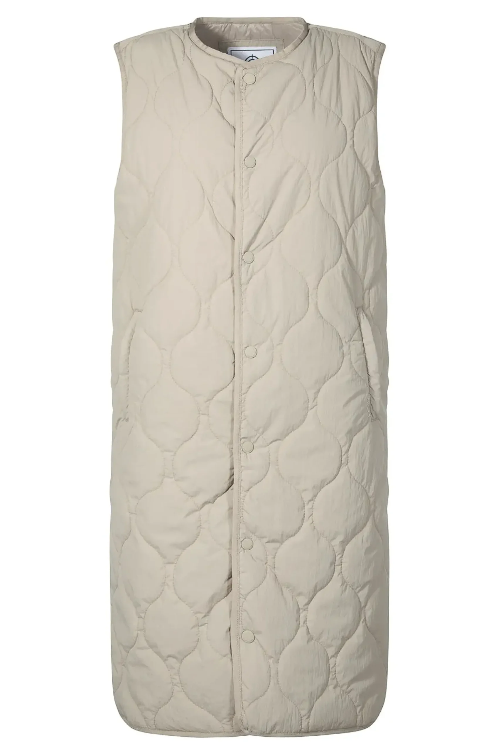 Jena Womens Relaxed Fit Long Insulated Gilet - Cool Beige