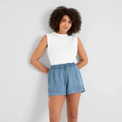 Jessica Womens Tencel Lyocel Shorts - Faded Indigo
