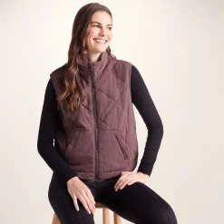 Juni Womens Relaxed Fit Shower Resistant Insulated Gilet - Dark Mauve