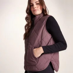 Juni Womens Relaxed Fit Shower Resistant Insulated Gilet - Dark Mauve
