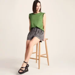Katie Womens 100% Cotton Supersoft Vest - Dark Matcha
