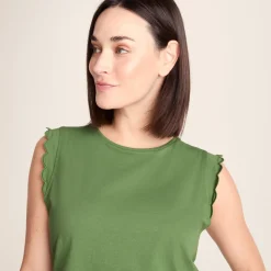 Katie Womens 100% Cotton Supersoft Vest - Dark Matcha