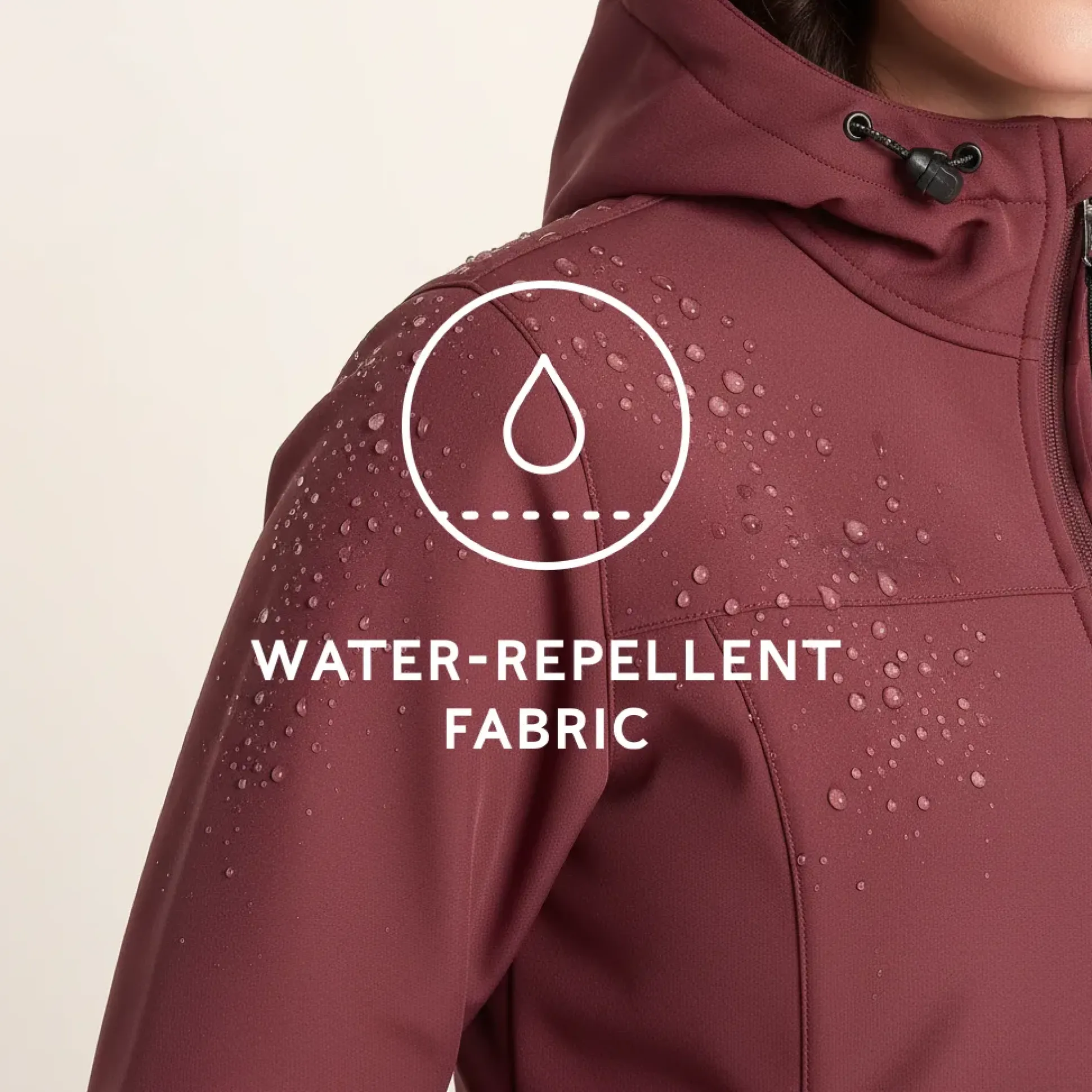 Keld Womens Long Shower Resistant Hooded Softshell Jacket - Burgundy