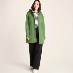 Keld Womens Long Shower Resistant Hooded Softshell Jacket - Dark Matcha