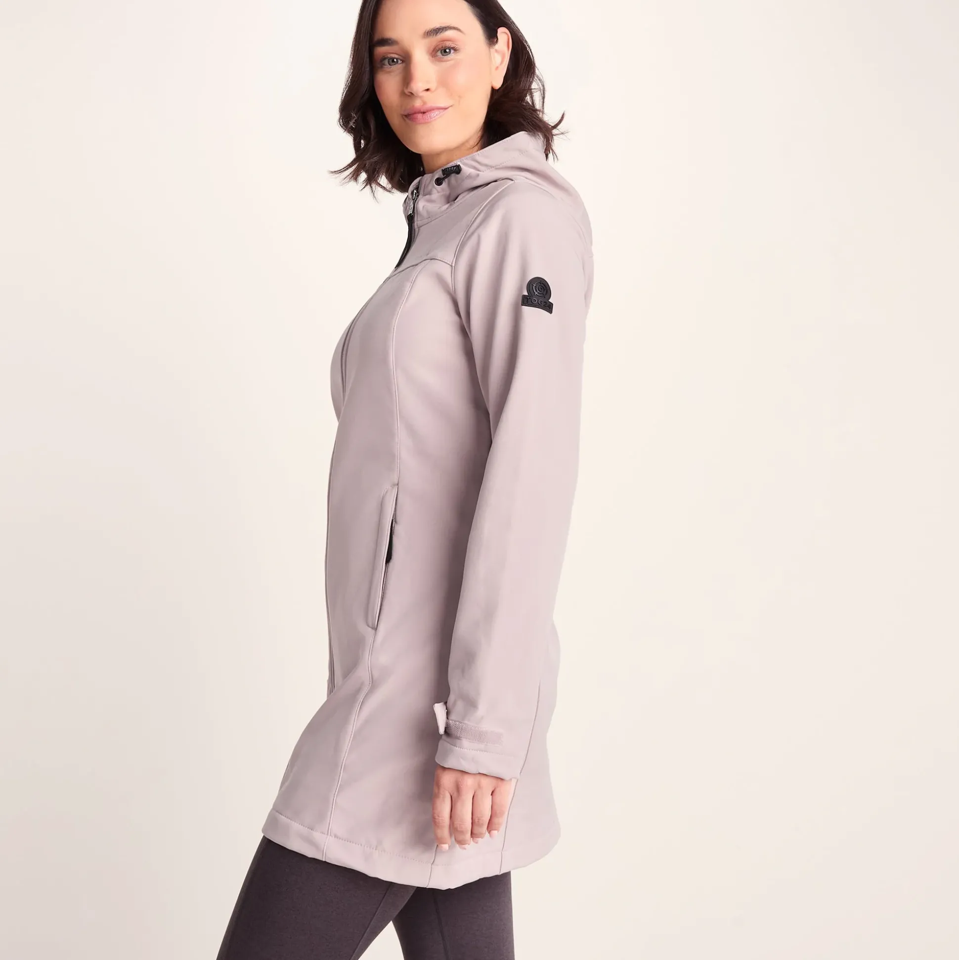 Keld Womens Long Shower Resistant Hooded Softshell Jacket - Dusky Pink