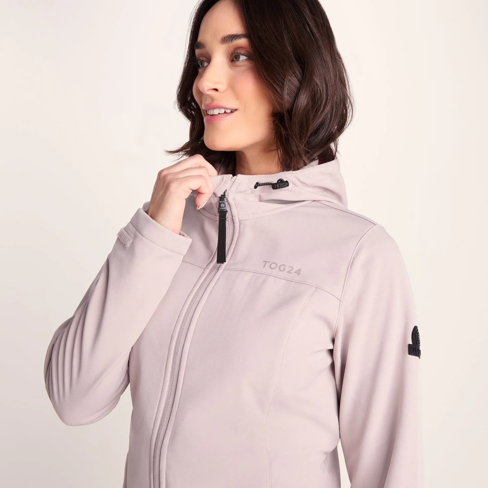 Keld Womens Long Shower Resistant Hooded Softshell Jacket - Dusky Pink