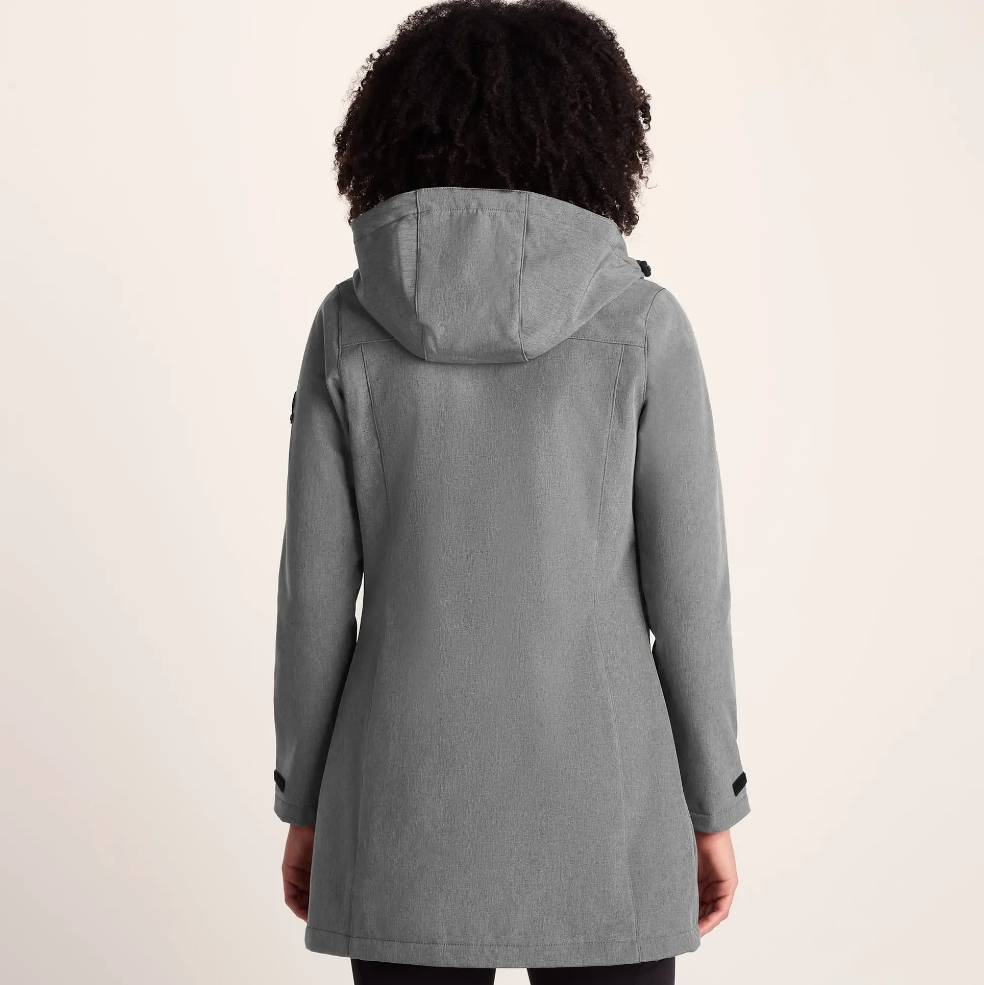 Keld Womens Long Shower Resistant Hooded Softshell Jacket - Dark Grey
