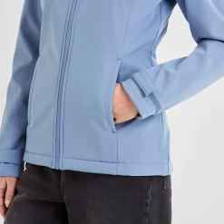 Keld Womens Shower Resistant Hooded Softshell Jacket - Misty Blue