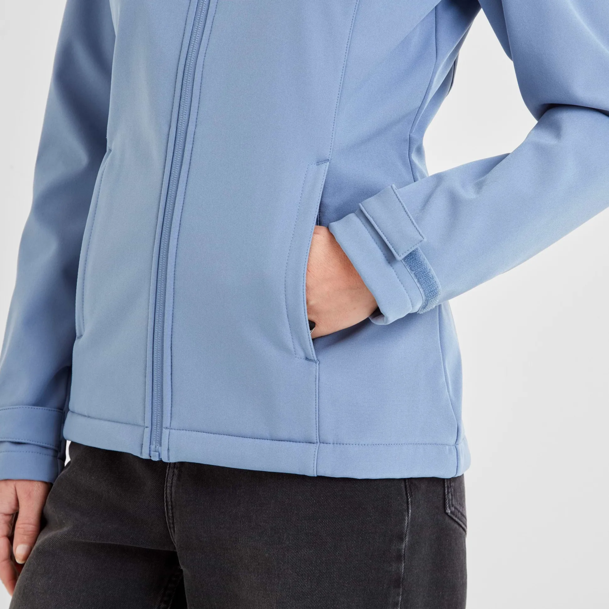 Keld Womens Shower Resistant Hooded Softshell Jacket - Misty Blue