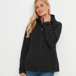 Keld Womens Shower Resistant Hooded Softshell Jacket - Black