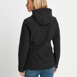 Keld Womens Shower Resistant Hooded Softshell Jacket - Black