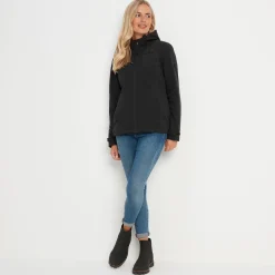 Keld Womens Shower Resistant Hooded Softshell Jacket - Black