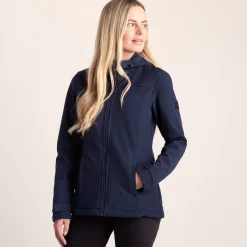 Keld Womens Shower Resistant Hooded Softshell Jacket - Navy
