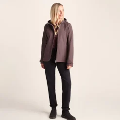 Keld Womens Shower Resistant Hooded Softshell Jacket - Dark Mauve