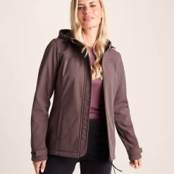 Keld Womens Shower Resistant Hooded Softshell Jacket - Dark Mauve