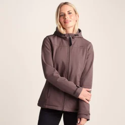 Keld Womens Shower Resistant Hooded Softshell Jacket - Dark Mauve
