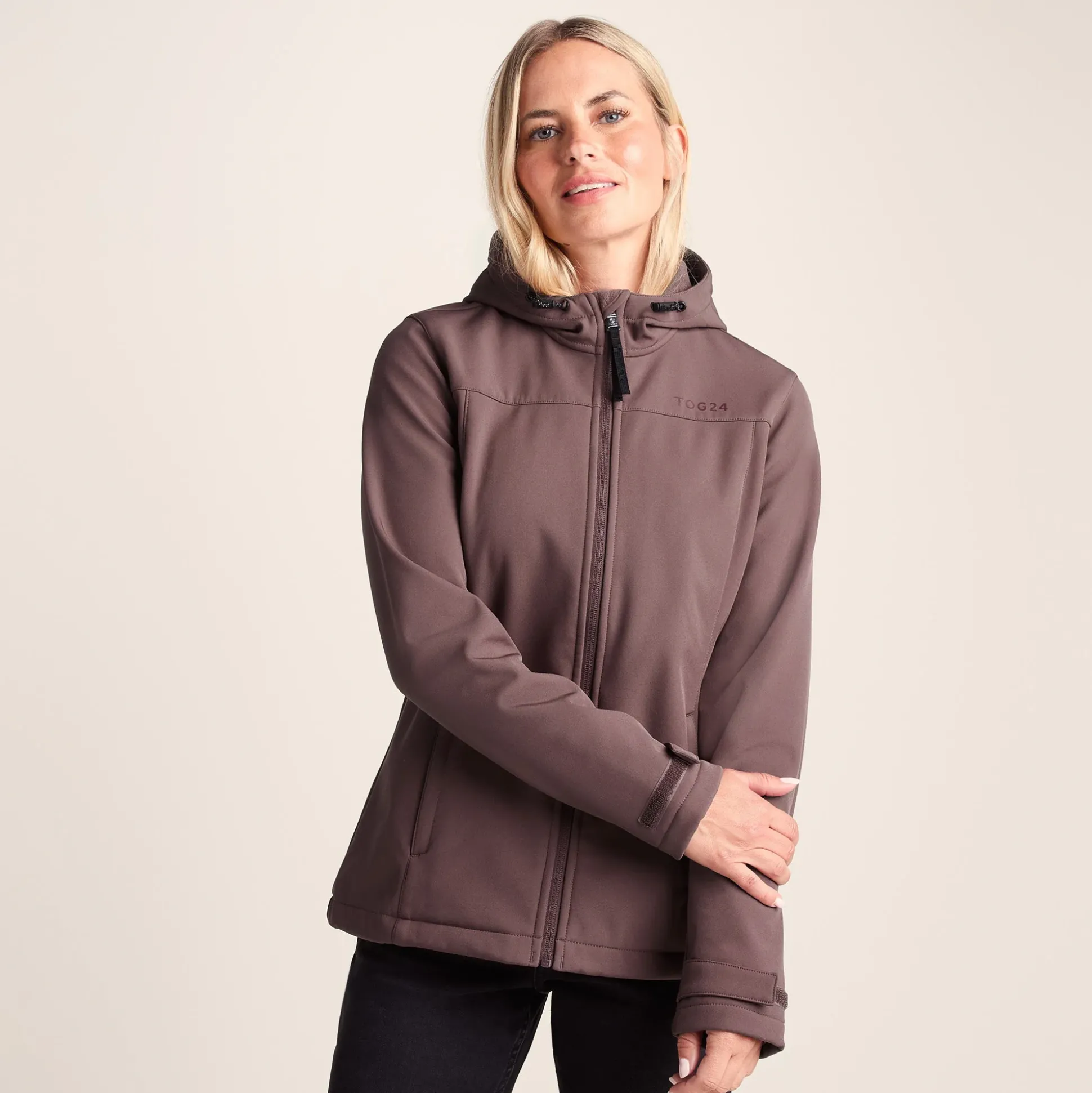 Keld Womens Shower Resistant Hooded Softshell Jacket - Dark Mauve