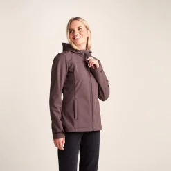 Keld Womens Shower Resistant Hooded Softshell Jacket - Dark Mauve