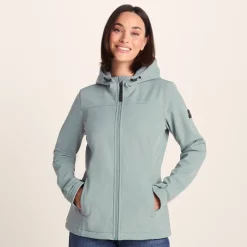 Keld Womens Shower Resistant Hooded Softshell Jacket - Smokey Teal