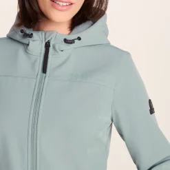 Keld Womens Shower Resistant Hooded Softshell Jacket - Smokey Teal