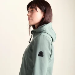 Keld Womens Shower Resistant Hooded Softshell Jacket - Light Forest