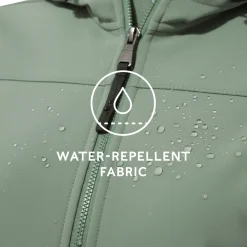 Keld Womens Shower Resistant Hooded Softshell Jacket - Light Forest