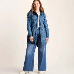 Kilnsey Womens Waterproof Jacket - Smokey Blue Wave Print