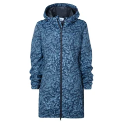 Kilnsey Womens Waterproof Jacket - Smokey Blue Wave Print