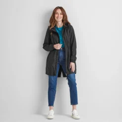Kilnsey Womens Waterproof Jacket - Washed Black Dash Print