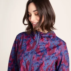 Kilnsey Womens Waterproof Jacket - Oxford Blue Abstract Print