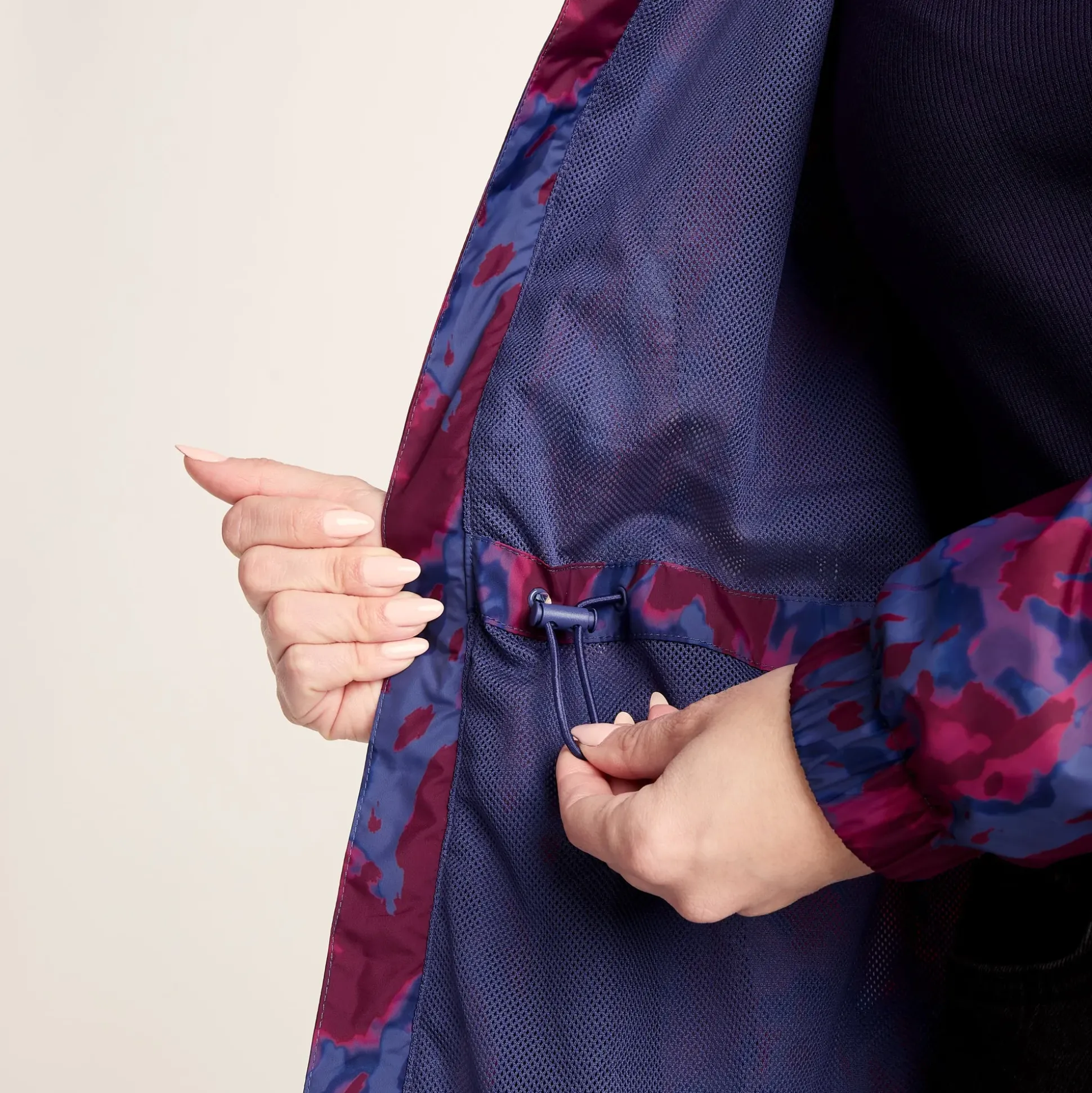 Kilnsey Womens Waterproof Jacket - Oxford Blue Abstract Print