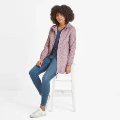 Kilnsey Womens Waterproof Jacket - Dusky Rose Brushstroke Print