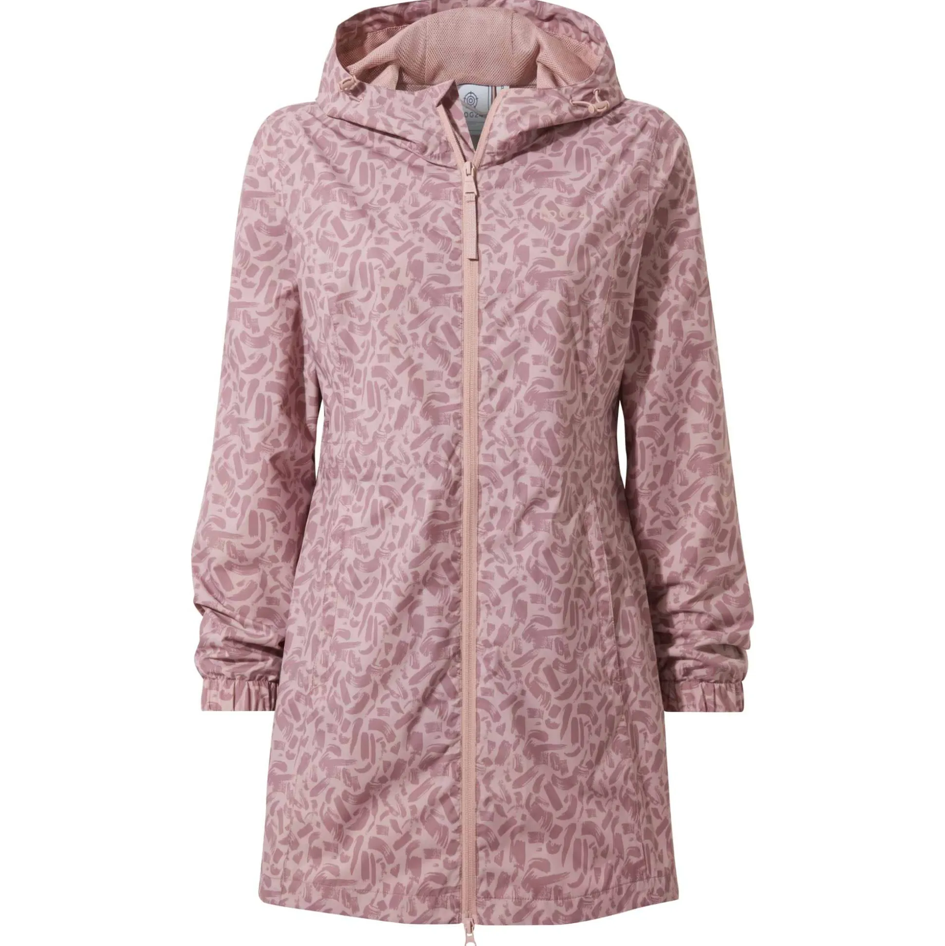 Kilnsey Womens Waterproof Jacket - Dusky Rose Brushstroke Print