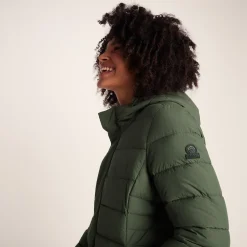 Kirkham Womens Long Shower Resistant Insulated Jacket - Dark Green