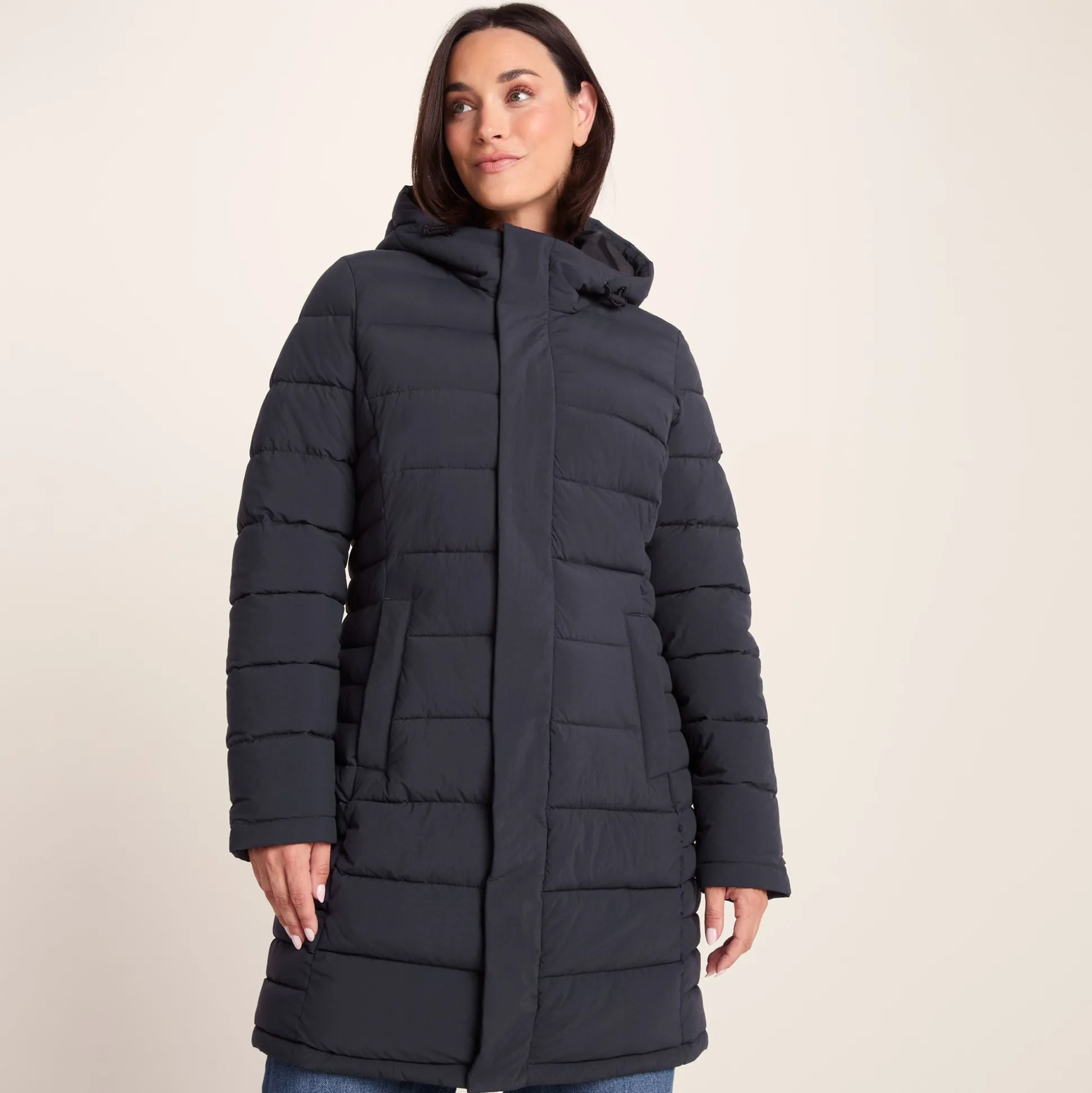 Kirkham Womens Long Shower Resistant Insulated Jacket - Dark Indigo