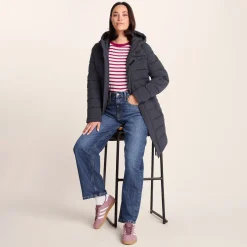 Kirkham Womens Long Shower Resistant Insulated Jacket - Dark Indigo