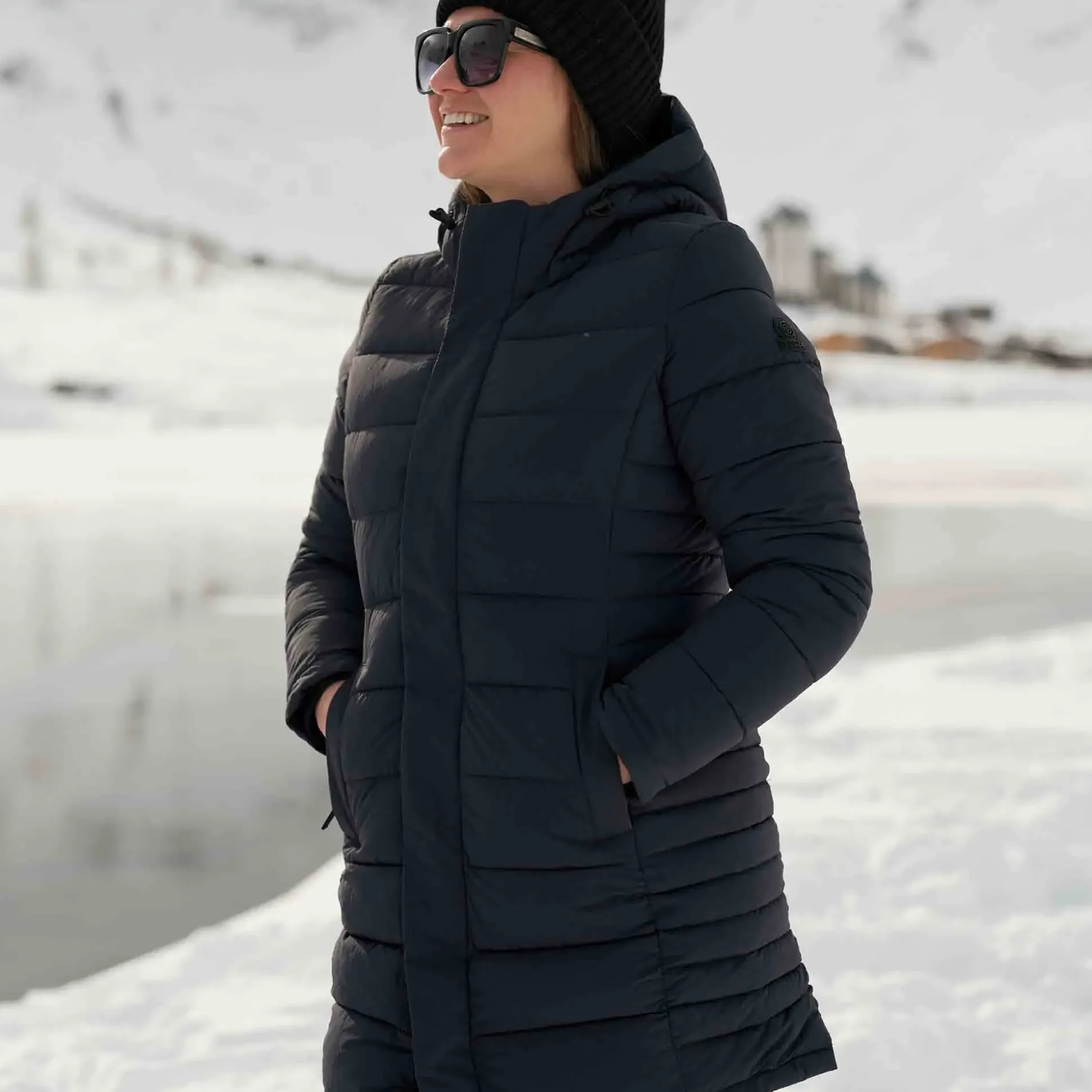 Kirkham Womens Long Shower Resistant Insulated Jacket - Dark Indigo