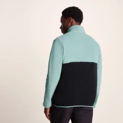 Kirton Mens Relaxed Fit Microfleece Zip Neck - Steel Teal/Black