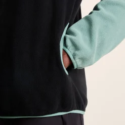 Kirton Mens Relaxed Fit Microfleece Zip Neck - Steel Teal/Black