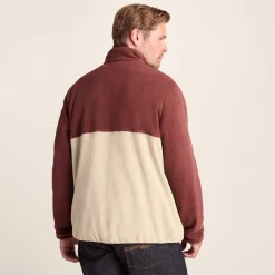 Kirton Mens Relaxed Fit Microfleece Zip Neck - Port/Hazelnut