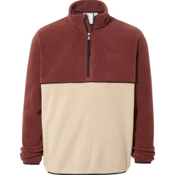 Kirton Mens Relaxed Fit Microfleece Zip Neck - Port/Hazelnut
