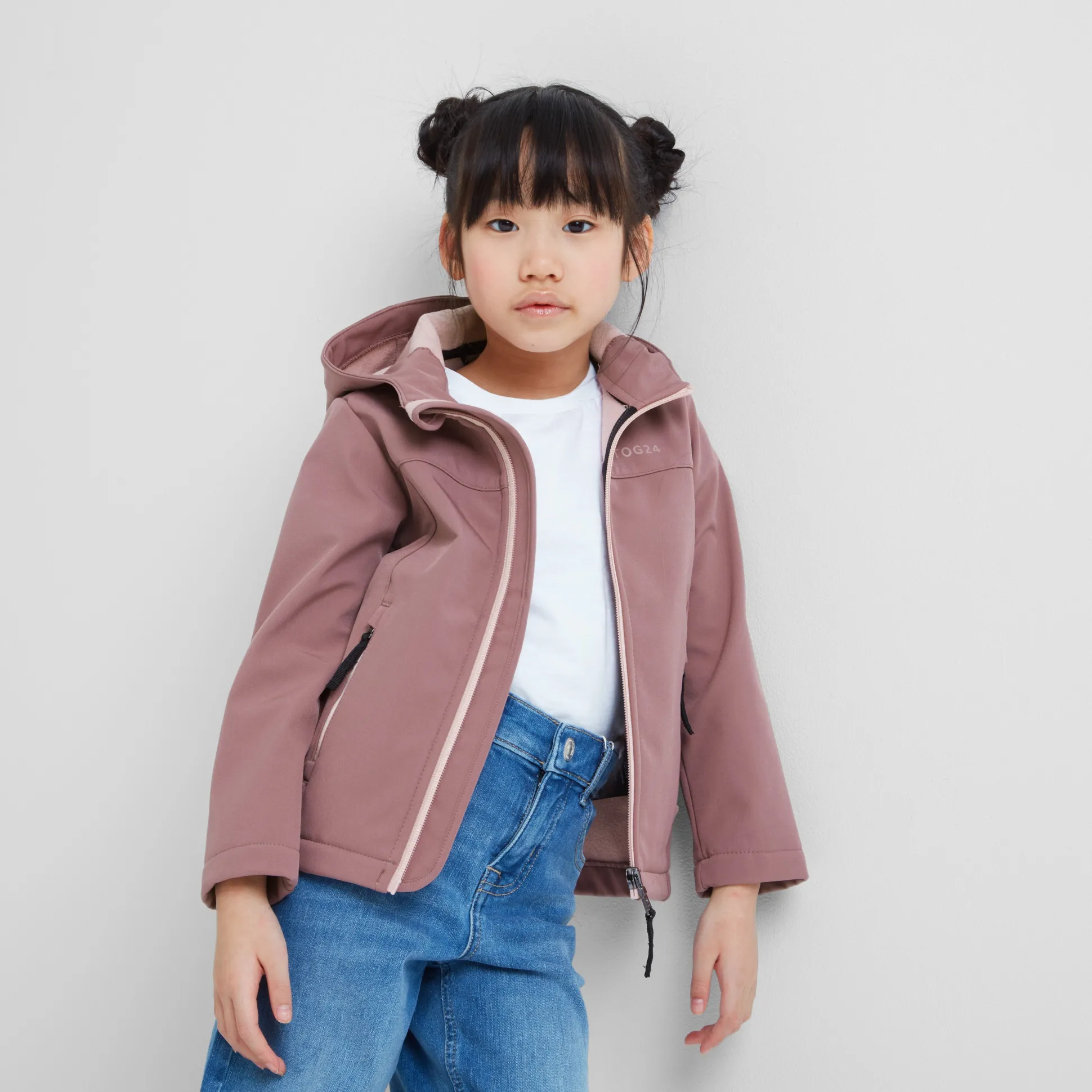 Koroma Kids Softshell Hooded Jacket - Mauve