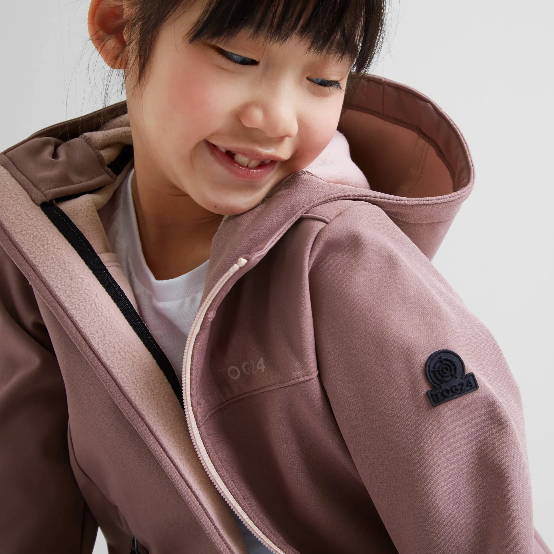 Koroma Kids Softshell Hooded Jacket - Mauve