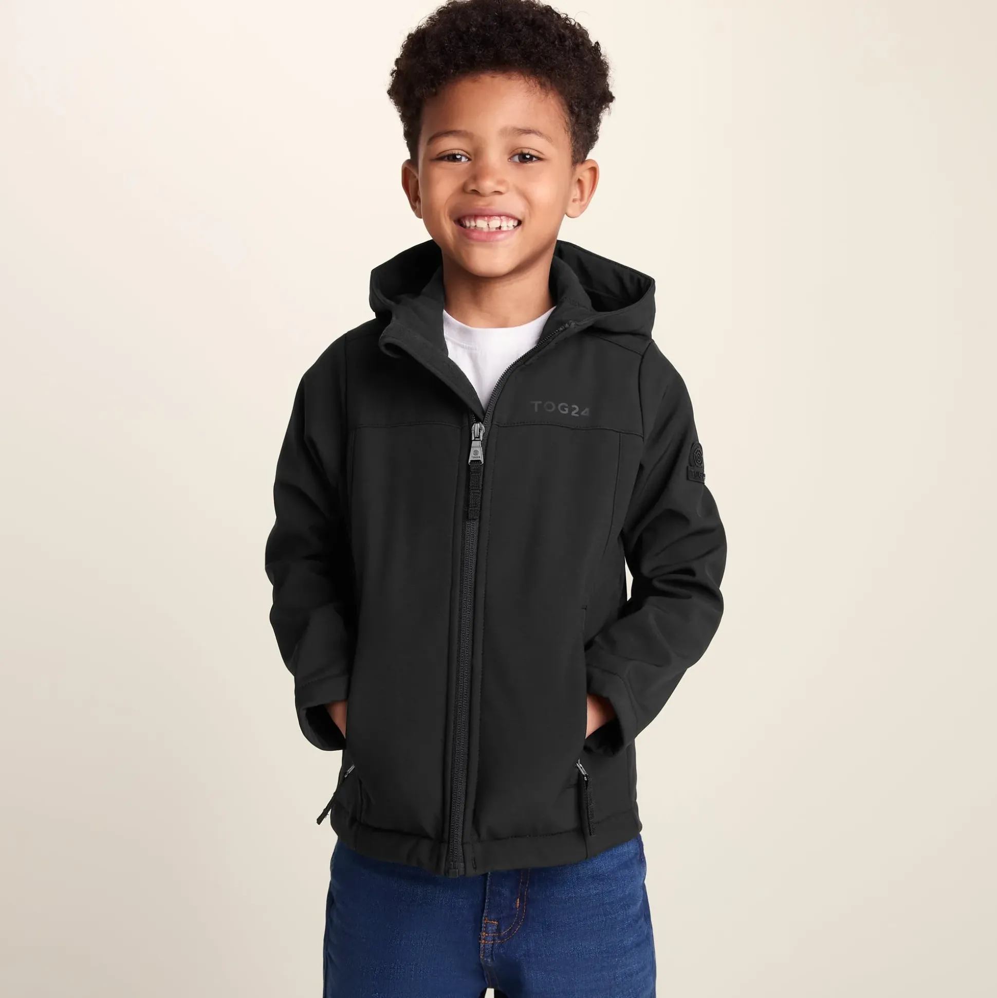 Koroma Kids Softshell Hooded Jacket - Black
